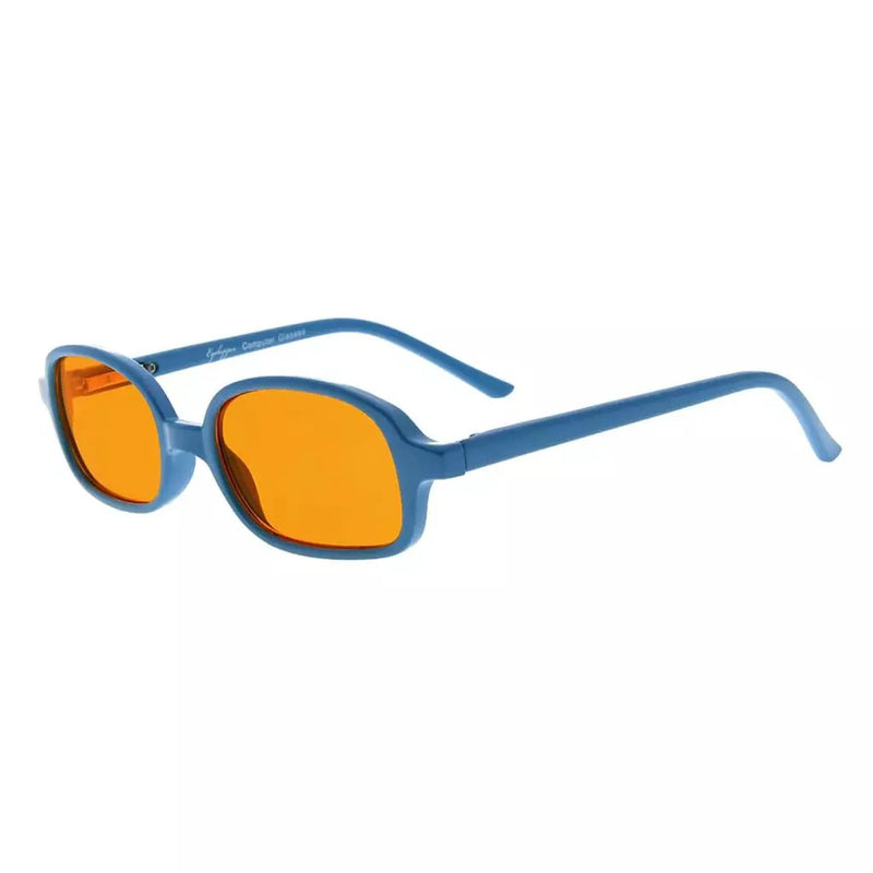 eyekeeper.com Rectangle Blue Light Blocking Eyeglasses for Kids DSK03 Eyeglasses White Smoke Blue / without magnification