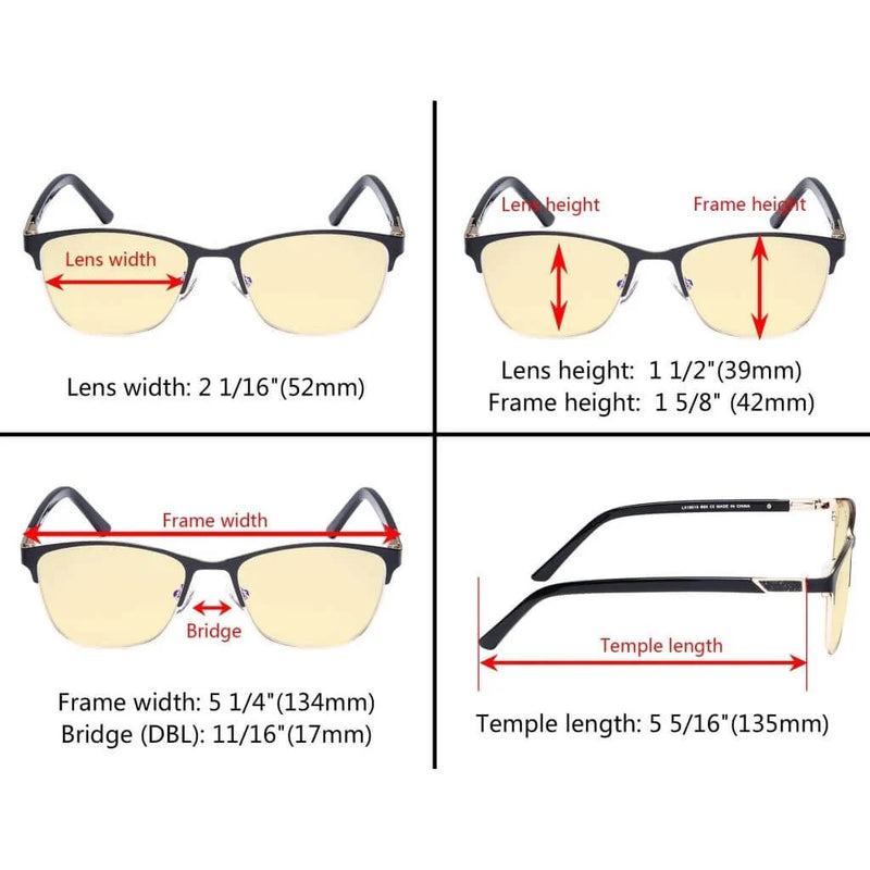 eyekeeper.com Rectangle Blue Light Blocking Eyeglasses LX19015-BB60 Eyeglasses White Smoke Black / without magnification,Purple / without magnification,Red / without magnification