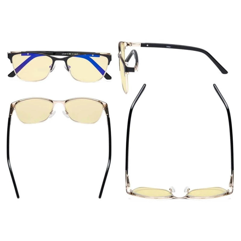 eyekeeper.com Rectangle Blue Light Blocking Eyeglasses LX19015-BB60 Eyeglasses White Smoke Black / without magnification,Purple / without magnification,Red / without magnification