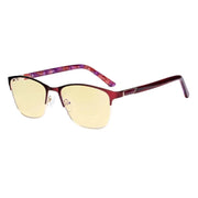 eyekeeper.com Rectangle Blue Light Blocking Eyeglasses LX19015-BB60 Eyeglasses White Smoke Red / without magnification
