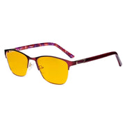 eyekeeper.com Rectangle Blue Light Blocking Eyeglasses LX19015-BB90 Eyeglasses White Smoke Red / without magnification