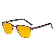 eyekeeper.com Rectangle Blue Light Blocking Eyeglasses LX19015-BB90 Eyeglasses White Smoke Purple / without magnification