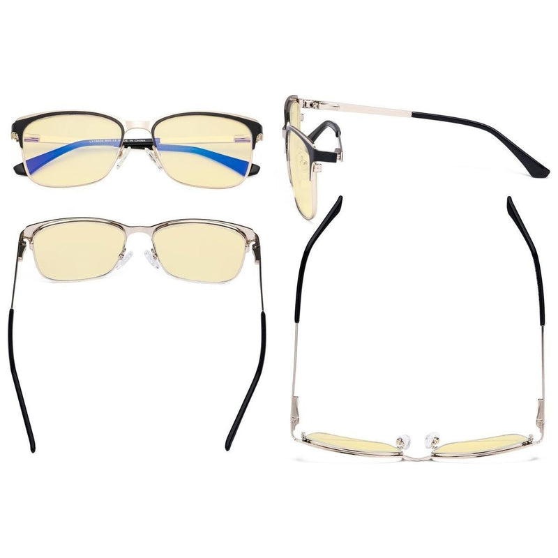 eyekeeper.com Rectangle Blue Light Blocking Eyeglasses LX19039-BB60 Eyeglasses Antique White Black / without magnification,Blue / without magnification,Purple / without magnification,Red / without magnification