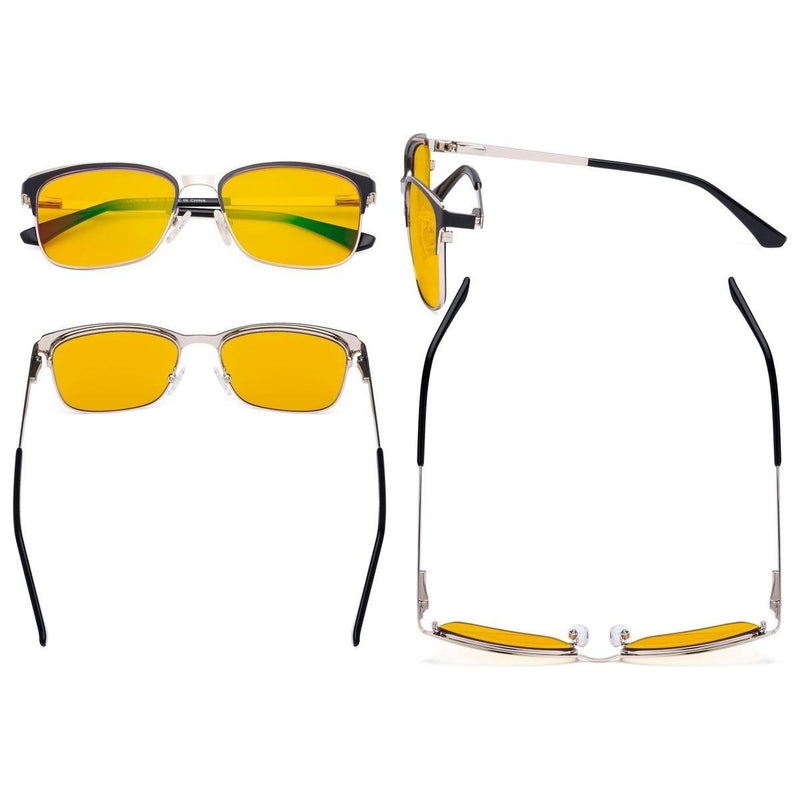 eyekeeper.com Rectangle Blue Light Blocking Eyeglasses LX19039-BB90 Eyeglasses Dark Slate Gray Black / without magnification,Blue / without magnification,Purple / without magnification,Red / without magnification