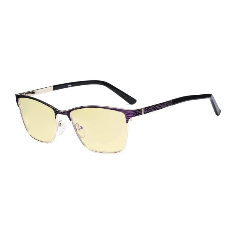 eyekeeper.com Rectangle Blue Light Blocking Eyeglasss LX19012-BB60 Eyeglasses White Smoke Purple / without magnification