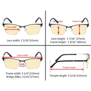 eyekeeper.com Rectangle Blue Light Blocking Eyeglasss LX19012-BB60 Eyeglasses White Smoke Black / without magnification,Purple / without magnification,Red / without magnification