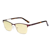 eyekeeper.com Rectangle Blue Light Blocking Eyeglasss LX19012-BB60 Eyeglasses White Smoke Red / without magnification