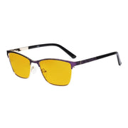eyekeeper.com Rectangle Blue Light Blocking Eyeglasss LX19012-BB90 Eyeglasses White Smoke Purple / without magnification