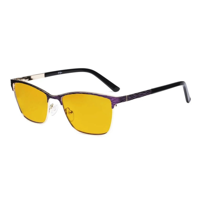 eyekeeper.com Rectangle Blue Light Blocking Eyeglasss LX19012-BB90 Eyeglasses White Smoke Purple / without magnification