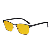 eyekeeper.com Rectangle Blue Light Blocking Eyeglasss LX19012-BB90 Eyeglasses White Smoke Black / without magnification