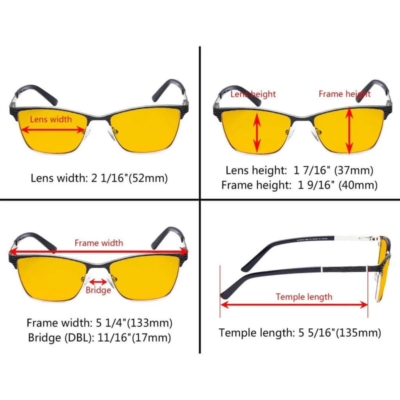 eyekeeper.com Rectangle Blue Light Blocking Eyeglasss LX19012-BB90 Eyeglasses White Smoke Black / without magnification,Purple / without magnification,Red / without magnification