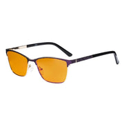 eyekeeper.com Rectangle Blue Light Blocking Eyeglasss LX19012-BB98 Eyeglasses White Smoke Purple / without magnification