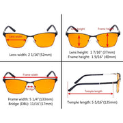 eyekeeper.com Rectangle Blue Light Blocking Eyeglasss LX19012-BB98 Eyeglasses White Smoke Black / without magnification,Purple / without magnification,Red / without magnification
