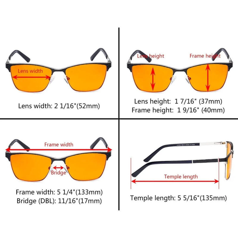 eyekeeper.com Rectangle Blue Light Blocking Eyeglasss LX19012-BB98 Eyeglasses White Smoke Black / without magnification,Purple / without magnification,Red / without magnification