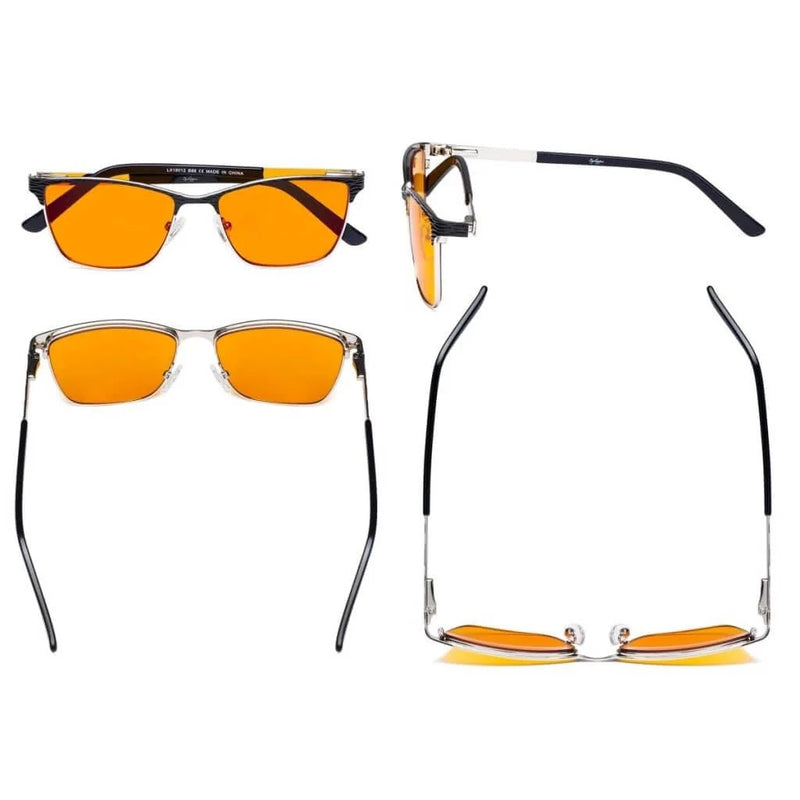 eyekeeper.com Rectangle Blue Light Blocking Eyeglasss LX19012-BB98 Eyeglasses White Smoke Black / without magnification,Purple / without magnification,Red / without magnification