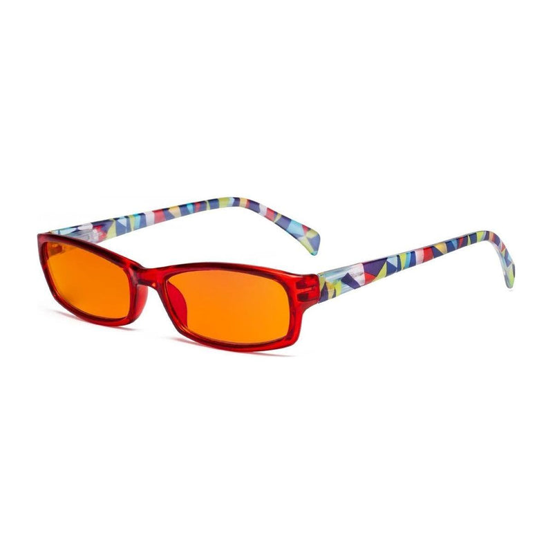 eyekeeper.com Rectangle Blue Light Blocking Reading Glasses DSRT1803 Eyeglasses Dark Orange Red / without magnification,Red / +0.50,Red / +0.75,Red / +1.00,Red / +1.25,Red / +1.50,Red / +1.75,Red / +2.00,Red / +2.50
