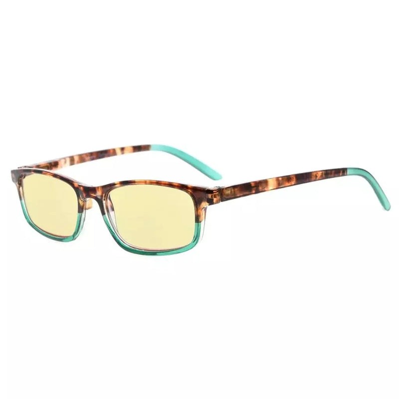eyekeeper.com Rectangle Blue Light Blocking Reading Glasses TMCG111 Eyeglasses White Smoke Green / without magnification,Green / +0.50,Green / +0.75,Green / +1.00,Green / +1.50,Green / +1.75,Green / +2.00