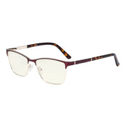 eyekeeper.com Rectangle Blue Light Filter Eyeglasss LX19012-BB40 Eyeglasses White Smoke Red / without magnification