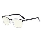 eyekeeper.com Rectangle Blue Light Filter Eyeglasss LX19012-BB40 Eyeglasses White Smoke Black / without magnification