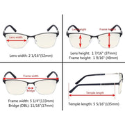 eyekeeper.com Rectangle Blue Light Filter Eyeglasss LX19012-BB40 Eyeglasses White Smoke Black / without magnification,Purple / without magnification,Red / without magnification
