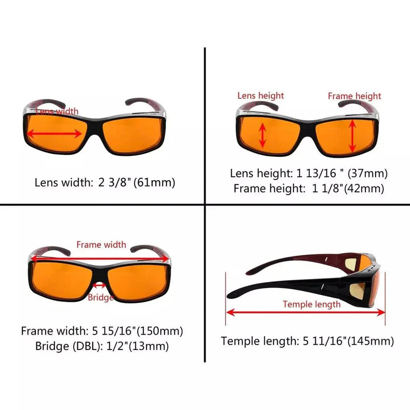 eyekeeper.com Rectangle Fitover Glasses Blue Light Blocking Eyeglasses DSXM1805 Eyeglasses White Smoke Black / without magnification,Red / without magnification,Tortoise / without magnification