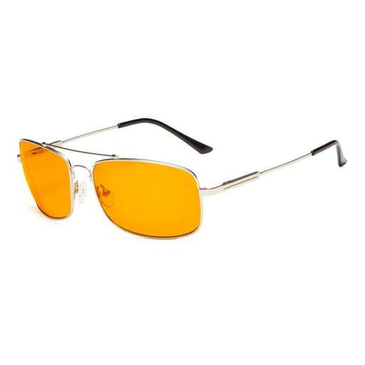 eyekeeper.com Rectangle Titanium Blue Light Blocking Eyeglasses DS1805 Eyeglasses White Smoke Silver / without magnification