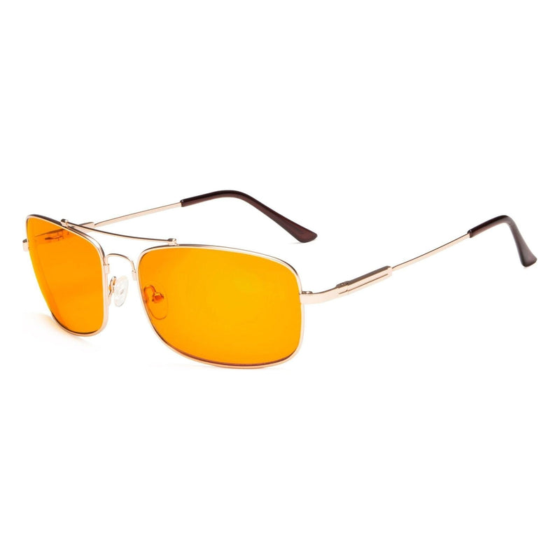 eyekeeper.com Rectangle Titanium Blue Light Blocking Eyeglasses DS1805 Eyeglasses Antique White Gold / without magnification