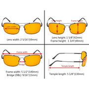 eyekeeper.com Rectangle Titanium Blue Light Blocking Eyeglasses DS1805 Eyeglasses Orange Silver / without magnification,Gunmetal / without magnification,Gold / without magnification,Brown / without magnification,Black / without magnification