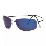 eyekeeper.com Rectangle Rimless Titanium Frame Polarized Sunglasses S1504 Sunglasses White Smoke Blue / without magnification