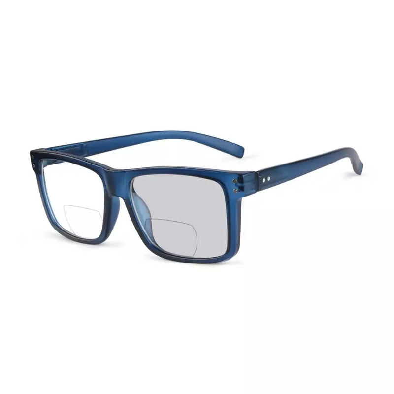eyekeeper.com Rectangle Transition Photochromic Bifocal Reading Glasses BSBR2142 Eyeglasses White Smoke Blue / +3.00,Blue / +3.50