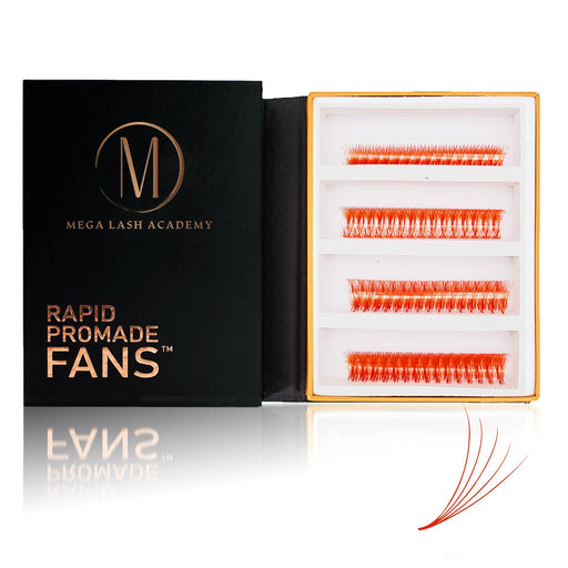 Mega Lash Academy Red 5D Rapid Promade Fans - 600 Fans Promade Fans Light Gray 0.07 / CC / Mixed 12-13-14-15 mm