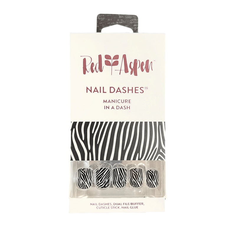 VIP Extensions Red Aspen Nail Dashes – Stripes on Stripes (Zena) Artificial Nails White Smoke