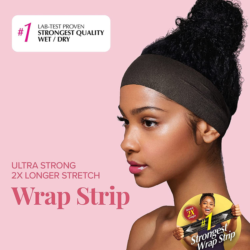 VIP Extensions Red by Kiss Wrap Strips, 2.5", Black Hair Accessories Pink