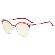 eyekeeper.com Oval Blue Light Filter Eyeglasses LX19030-BB40 Eyeglasses Beige Red / without magnification