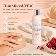 Glimmer Goddess® Organic Skin Care Organic Reef-Safe Sunscreen – Broad Spectrum SPF 40 Lotions & Creams Bisque Regular / 8 oz.,Regular / 4 oz.,Unscented / 8 oz.,Unscented / 4 oz.