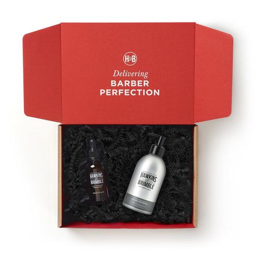 Hawkins & Brimble COM Eco-Refillable Beard Shampoo + Beard Oil Bundle Black
