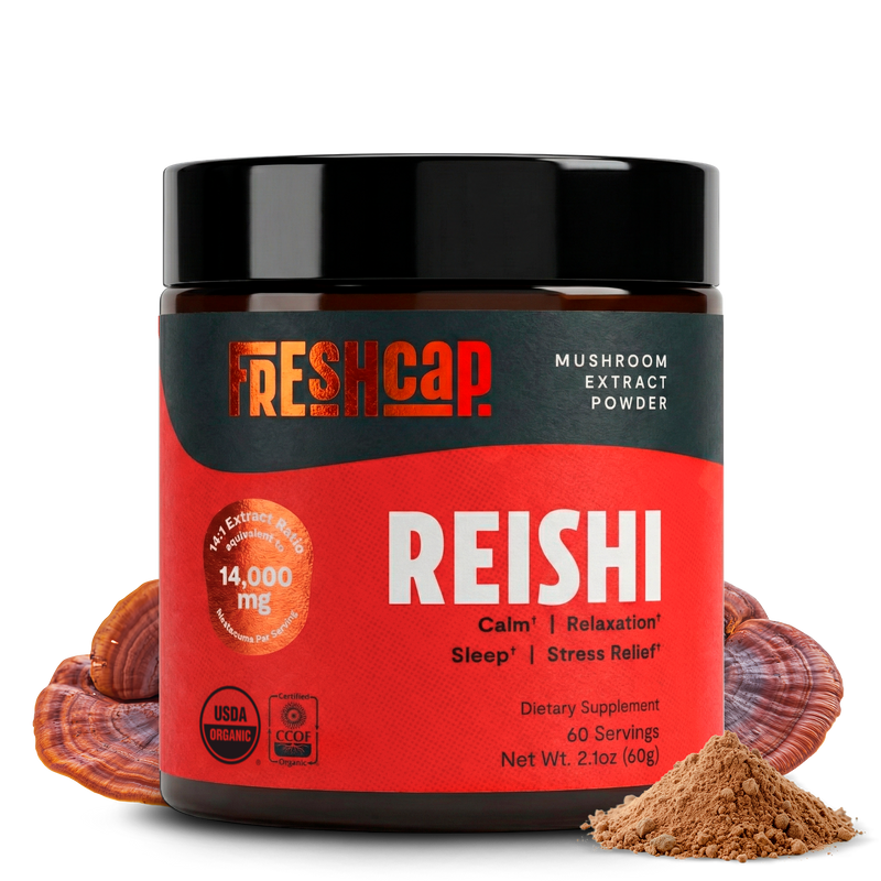 FreshCap Mushrooms Organic Reishi Mushroom Powder Powder Black
