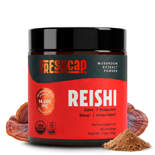 FreshCap Mushrooms Organic Reishi Mushroom Powder Powder Black