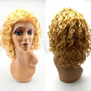 VIP Extensions VIP Remy Human Hair Lace Front Wig '500', Curly, 15" Wig White Smoke L27 - Strawberry Blonde