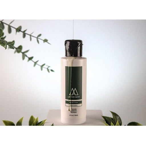 Artius Man Restoration Beard Wash – Luxury Cologne Style Beard Cleanser (4 oz) Beard Wash Light Gray