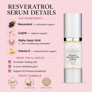Glimmer Goddess® Organic Skin Care Organic Resveratrol Serum – Instant Firming Serums Misty Rose 1 oz.