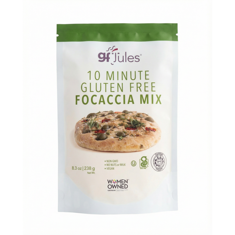 gfJules 10-Minute Gluten Free Focaccia Mix Food Items Lavender Pack of 1,Case of 6
