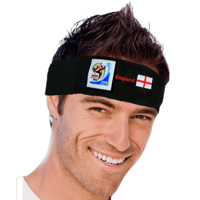 VIP Extensions Retro Soccer Fan Headband, 29 Countries (2010 Games) Hair Accessories Black England