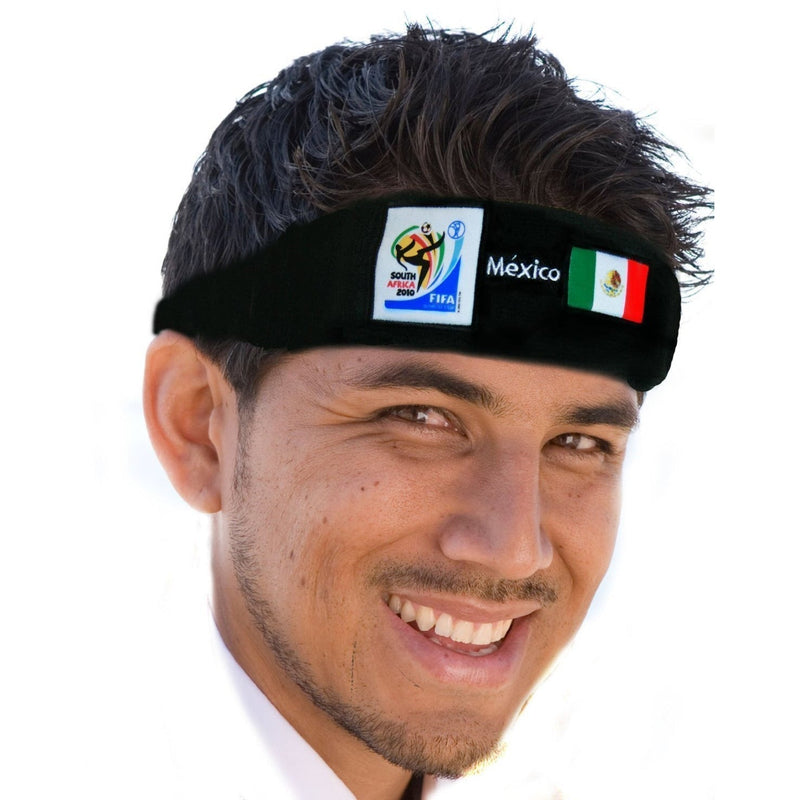 VIP Extensions Retro Soccer Fan Headband, 29 Countries (2010 Games) Hair Accessories White Smoke Mexico