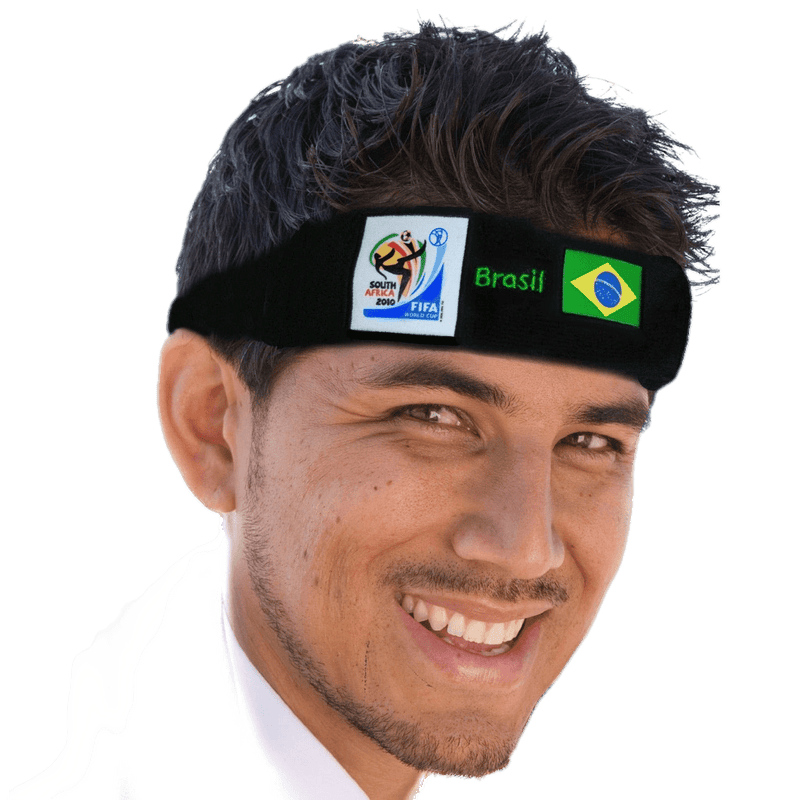 VIP Extensions Retro Soccer Fan Headband, 29 Countries (2010 Games) Hair Accessories Black Brazil