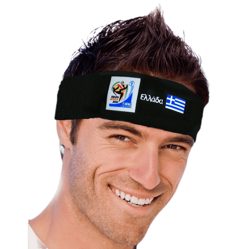 VIP Extensions Retro Soccer Fan Headband, 29 Countries (2010 Games) Hair Accessories Black Greece