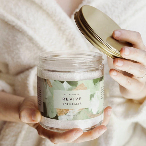 Slow North Revive Bath Salts - 15 oz Jar Body Care Light Gray