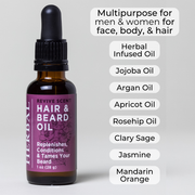 Ora's Amazing Herbal Revive, Beard and Hair Oil Light Gray