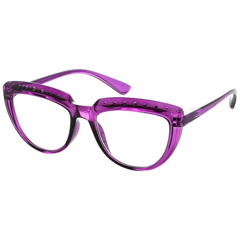 eyekeeper.com Rhinestone Half Moon Design Reading Glasses R2018 Eyeglasses Maroon Purple / without magnification,Purple / +0.50,Purple / +0.75,Purple / +1.00,Purple / +1.25,Purple / +1.50,Purple / +1.75,Purple / +2.00,Purple / +2.25,Purple / +2.50,Purple / +2.75,Purple / +3.00,Purple / +3.50,Purple / +4.00