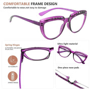 eyekeeper.com Rhinestone Half Moon Design Reading Glasses R2018 Eyeglasses Rosy Brown Blue / without magnification,Blue / +0.50,Blue / +0.75,Blue / +1.00,Blue / +1.25,Blue / +1.50,Blue / +1.75,Blue / +2.00,Blue / +2.25,Blue / +2.50,Blue / +2.75,Blue / +3.00,Blue / +3.50,Blue / +4.00,Purple / without magnification,Purple / +0.50,Purple / +0